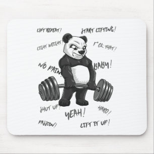 Strong Panda Deadlift Shirt Man Bodybuilder Bear P Mouse Pad