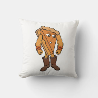 Strong Pie Wearing Boots Throw Pillow