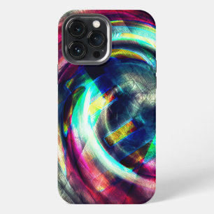 Strong red to blue spiral over grey rough shape th iPhone 13 pro max case