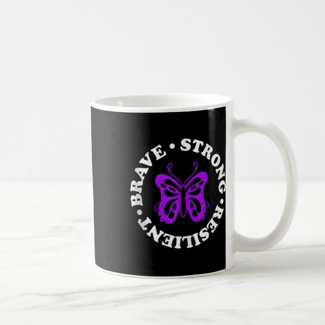 Strong Resilient Fibromyalgia Awareness Fibro Ribb Coffee Mug (Right)