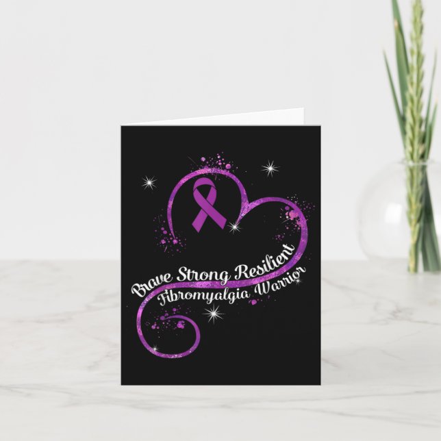 Strong Resilient Fibromyalgia Warrior Awareness Pu Card (Front)