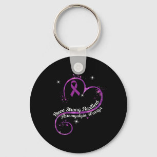 Strong Resilient Fibromyalgia Warrior Awareness Pu Keychain