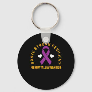 Strong Resilient Fibromyalgia Warrior Awareness Pu Keychain