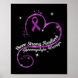 Strong Resilient Fibromyalgia Warrior Awareness Pu Poster