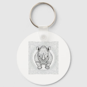 Strong Rhino Sticker Keychain