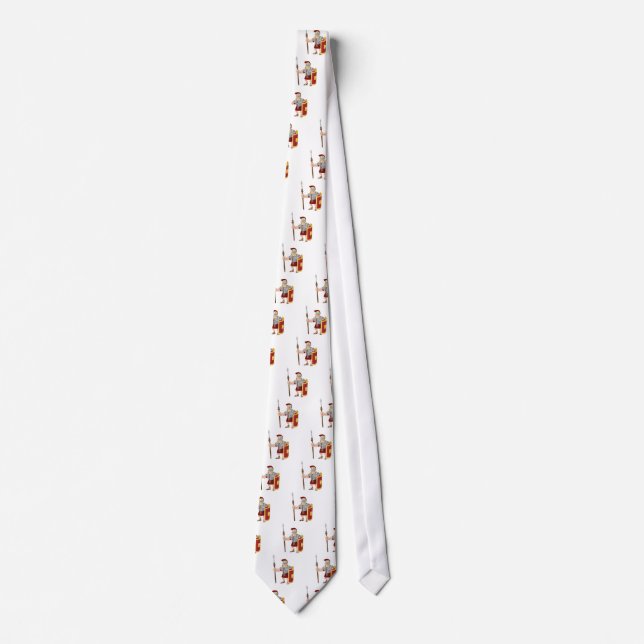 Strong Roman Soldier Illustration Tie (Front)