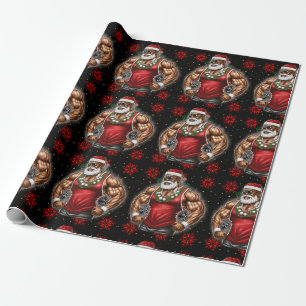 Strong Santa Claus Christmas Funny Xmas Ugly Fit Wrapping Paper