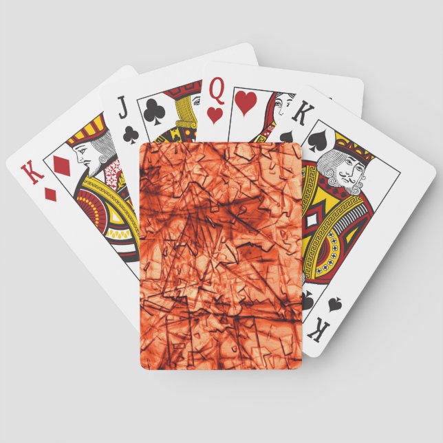 Strong scratches and spotted coral on relief playing cards (Back)