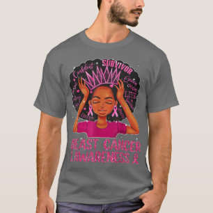 Strong Smart Black Women Breast Cancer Survive Pin T-Shirt