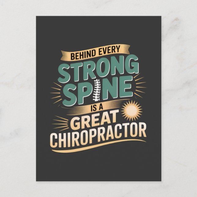 Strong Spine Great Chiropractor Quote Design Postcard (Front)