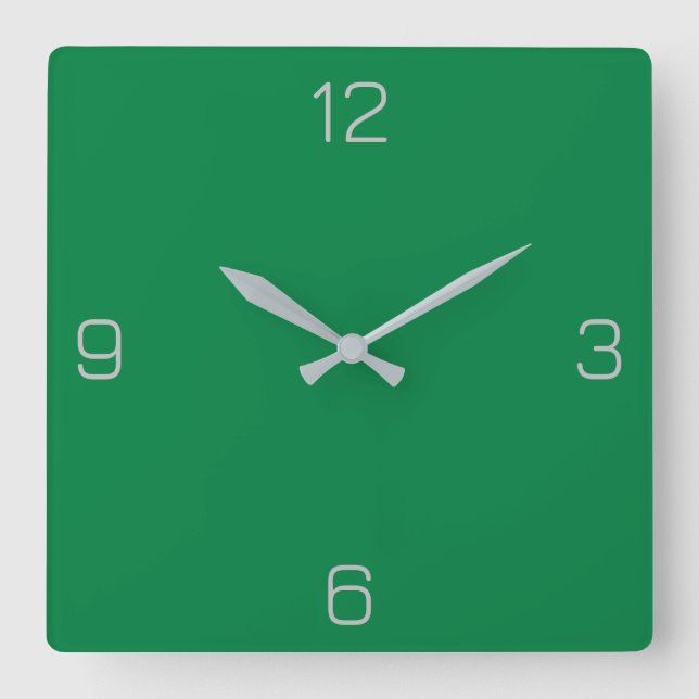 Strong Spring Green 008040 Colour - Add Name Optio Square Wall Clock (Front)