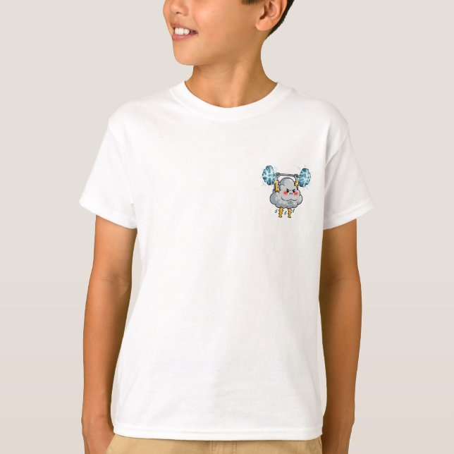 Strong Storm Cloud Weightlifter Lifting Electric T-Shirt (Front)