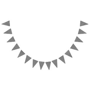Strong Stripes - back and white Bunting Flags