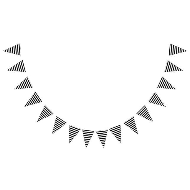 Strong Stripes - back and white Bunting Flags (All)