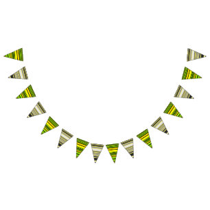 Strong Stripes - green yellow black Bunting Flags