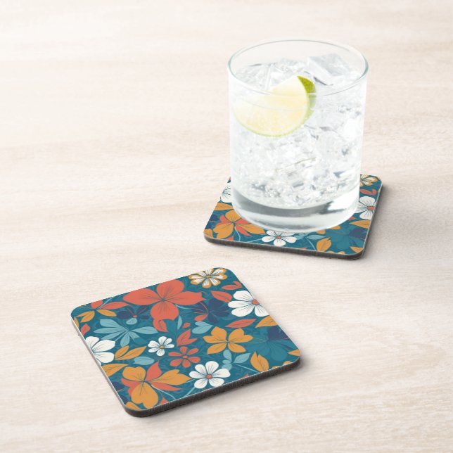 Strong Summer Floral Pattern Coaster (Right Side)