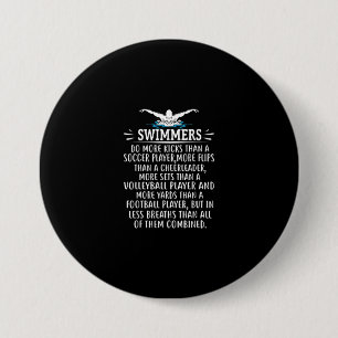Strong Swimmer Swim Swimming Gifts For Men Women 3 Inch Round Button
