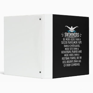 Strong Swimmer Swim Swimming Gifts For Men Women Binder