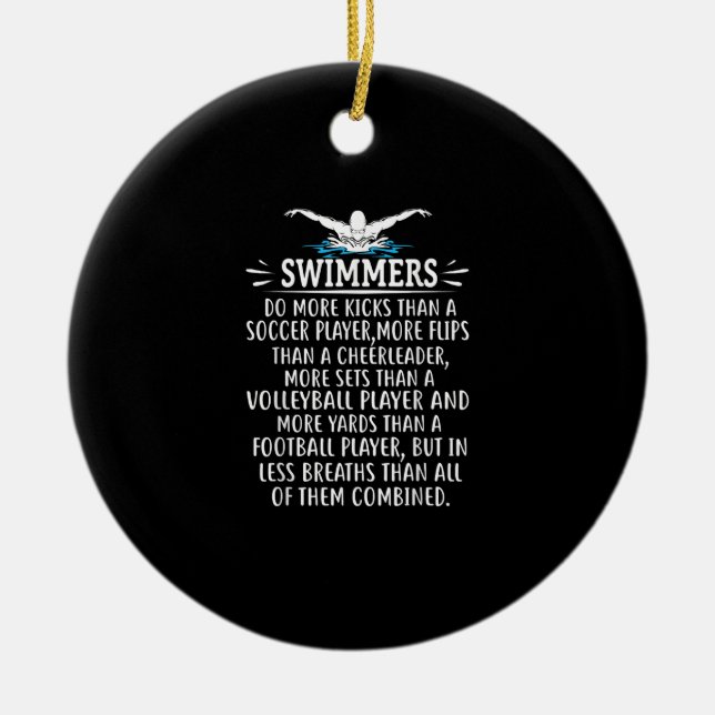 Strong Swimmer Swim Swimming Gifts For Men Women Ceramic Ornament (Front)