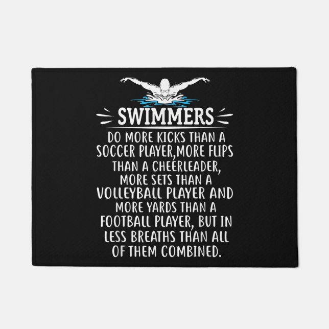 Strong Swimmer Swim Swimming Gifts For Men Women Doormat (Front)