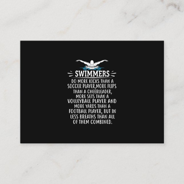 Strong Swimmer Swim Swimming Gifts For Men Women Enclosure Card (Front)