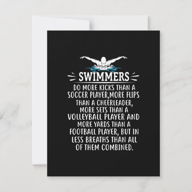 Strong Swimmer Swim Swimming Gifts For Men Women Invitation (Front)