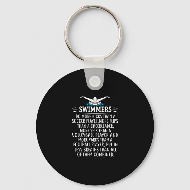 Strong Swimmer Swim Swimming Gifts For Men Women Keychain (Front)