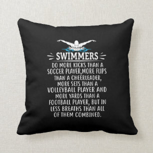 Strong Swimmer Swim Swimming Gifts For Men Women Throw Pillow