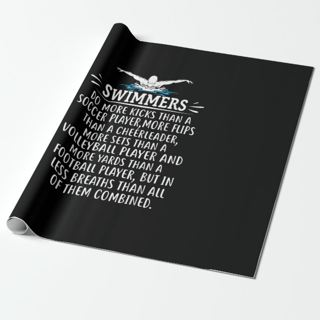 Strong Swimmer Swim Swimming Gifts For Men Women Wrapping Paper (Unrolled)