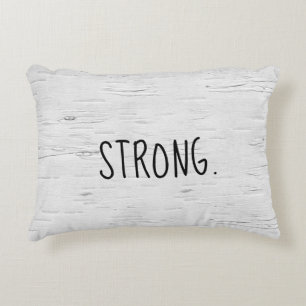 STRONG Text On Birch Tree  Accent Pillow