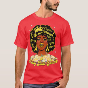 Strong Than Cancer Black Women Childhood Cancer Aw T-Shirt