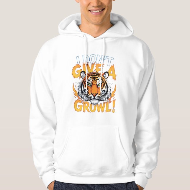 Strong Tiger Hunter Grungy Typography Design Hoodie (Front)