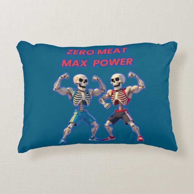 Strong to the Bone – Funny Skeleton Muscle Design Accent Pillow (Front)