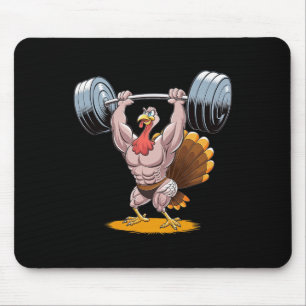 Strong Turkey Bodybuilding Thanksgiving Weightlift Mouse Pad
