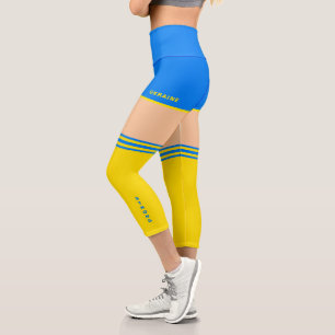 Strong Ukraine Capri Leggings Ukrainian Flag