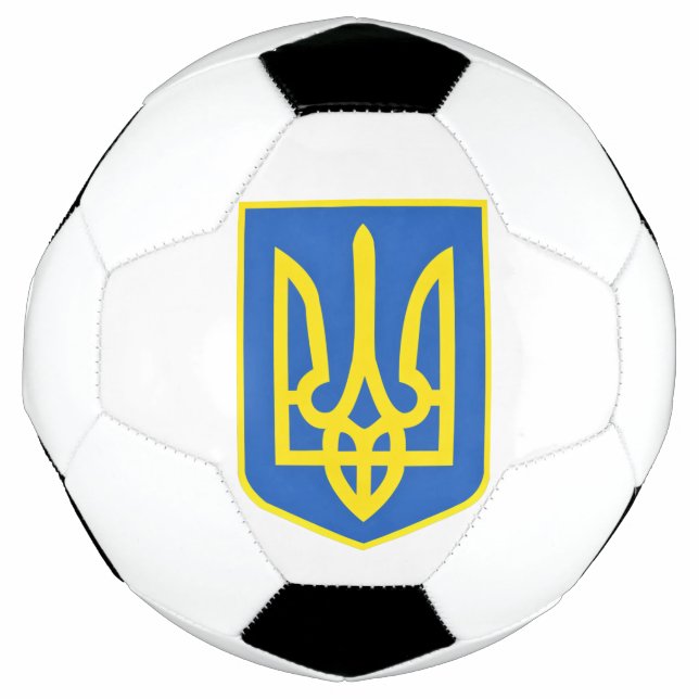 Strong Ukraine Coat Of Arms - Freedom Always Wins Soccer Ball (Front)