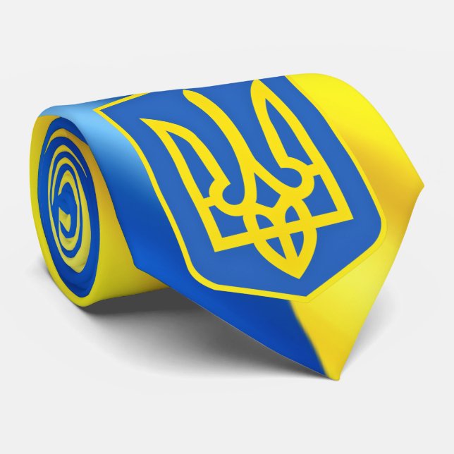 Strong Ukraine Coat Of Arms - Freedom Always Wins  Tie (Rolled)