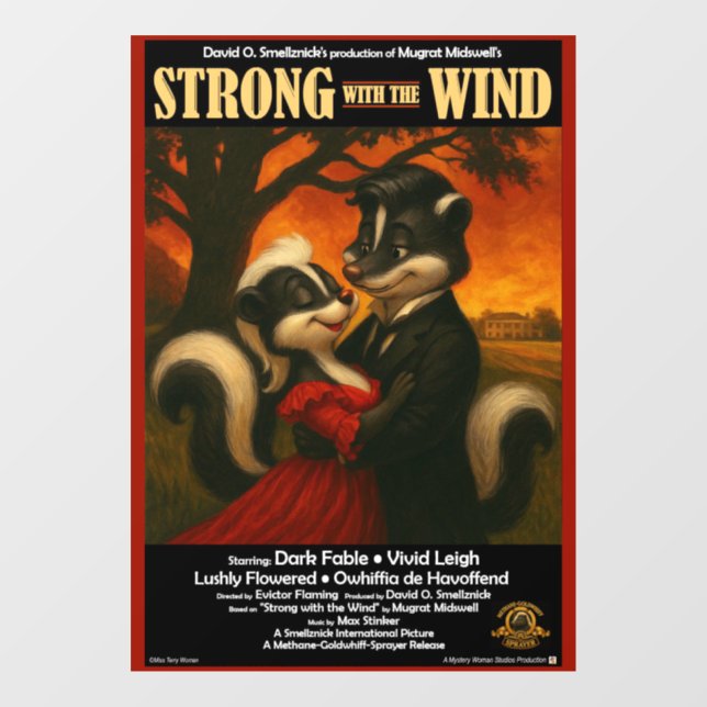 Strong with the Wind Movie Parody Window Cling (Sheet)