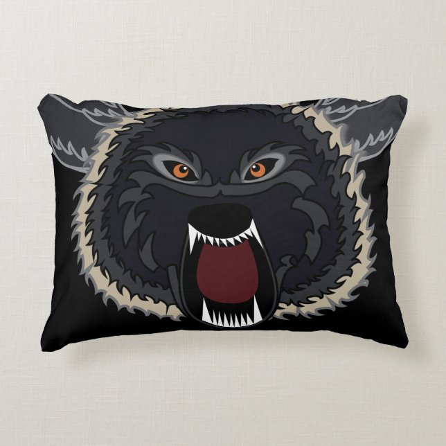 Strong Wolf Accent Pillow (Front)