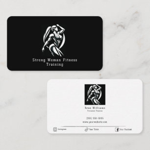 Strong Woman Fitness Personal Training Minimalist Business Card