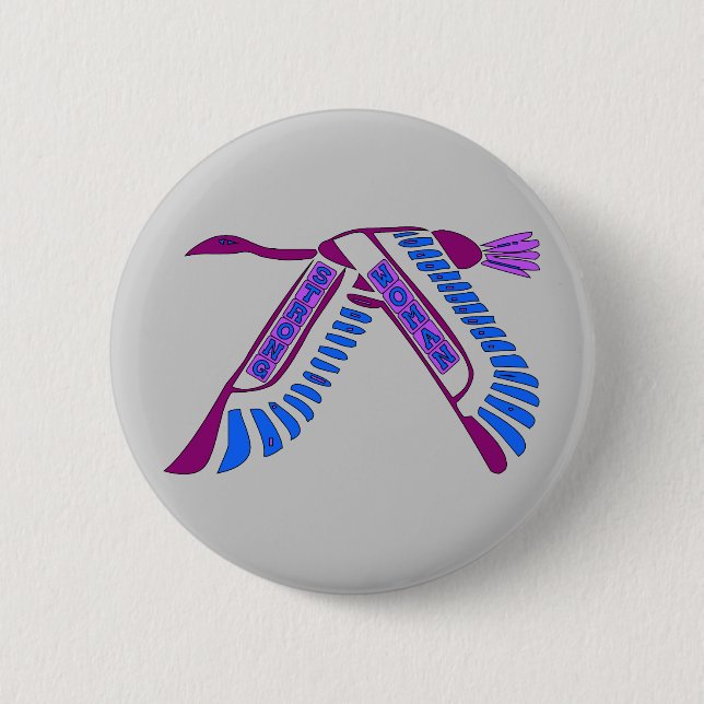 Strong Woman Flying 2 Inch Round Button (Front)