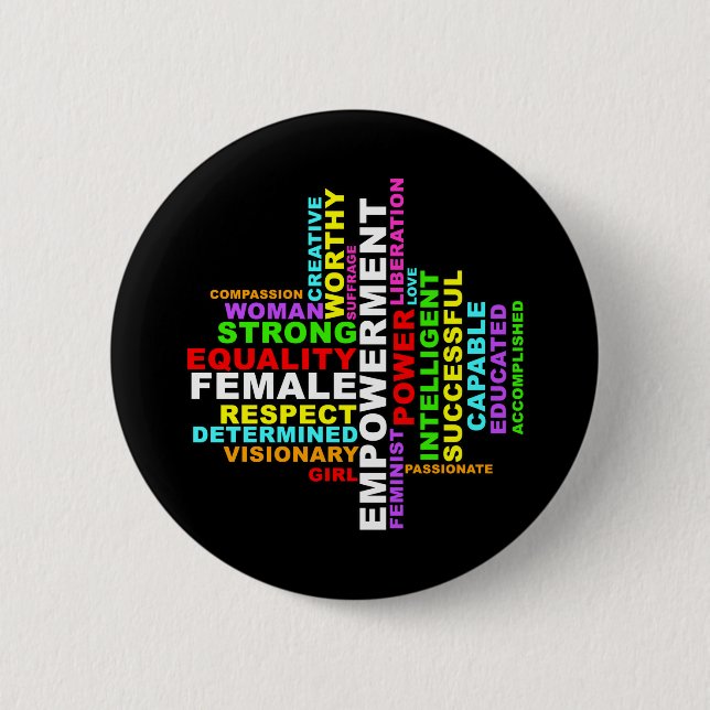 Strong Woman Word Cloud 2 Inch Round Button (Front)