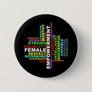 Strong Woman Word Cloud 2 Inch Round Button