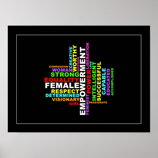 Strong Woman Word Cloud Poster (Front)