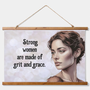 Strong women are made of grit and grace hanging tapestry