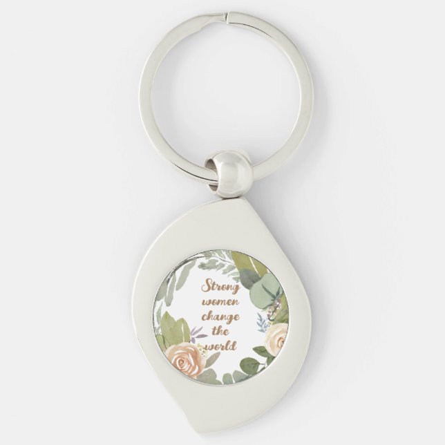 strong women change the world 8th march equality  keychain (Front)