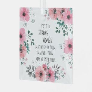 Strong Women International Women's Day Gift Glass Ornament