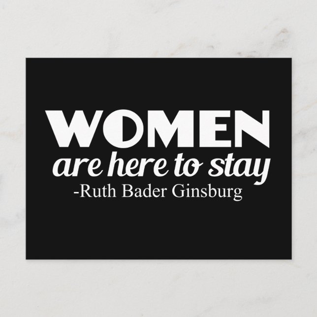 Strong Women Ruth Bader Ginsburg Feminist Quote Postcard (Front)