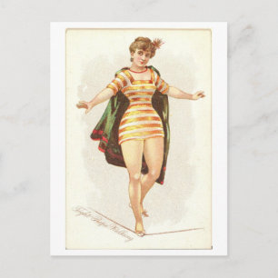 Strong Women Series #23: Acrobat Vintage Postcard
