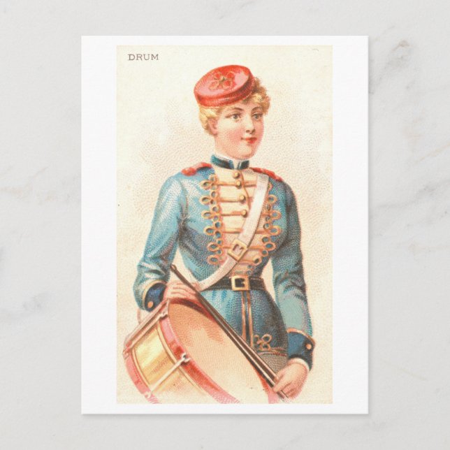 Strong Women Series #35: Drummer Vintage Postcard (Front)